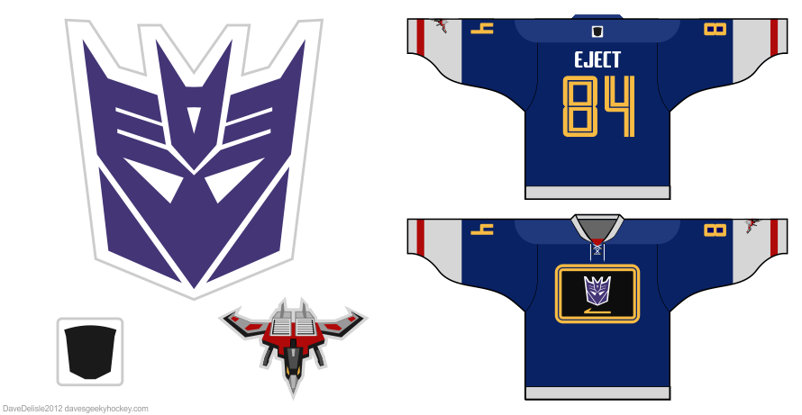 Megatron Decepticon hockey jersey by geeky jerseys