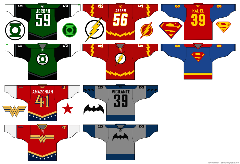 Justice League Hockey Jerseys DC Comics